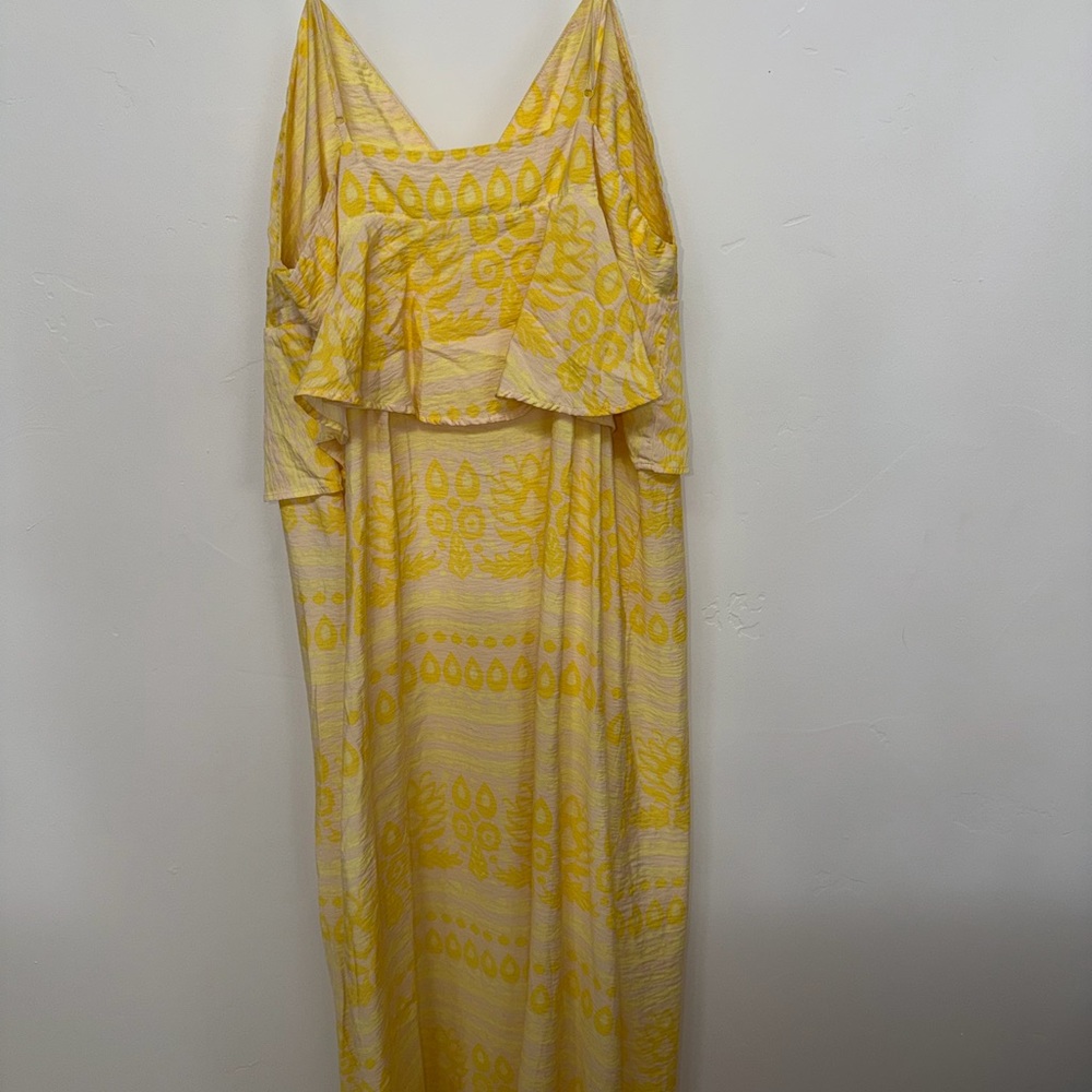 Future Collective Jenny K Lopez Yellow Boho Maxi Dress Size 16 Cottagecore - Picture 4 of 6